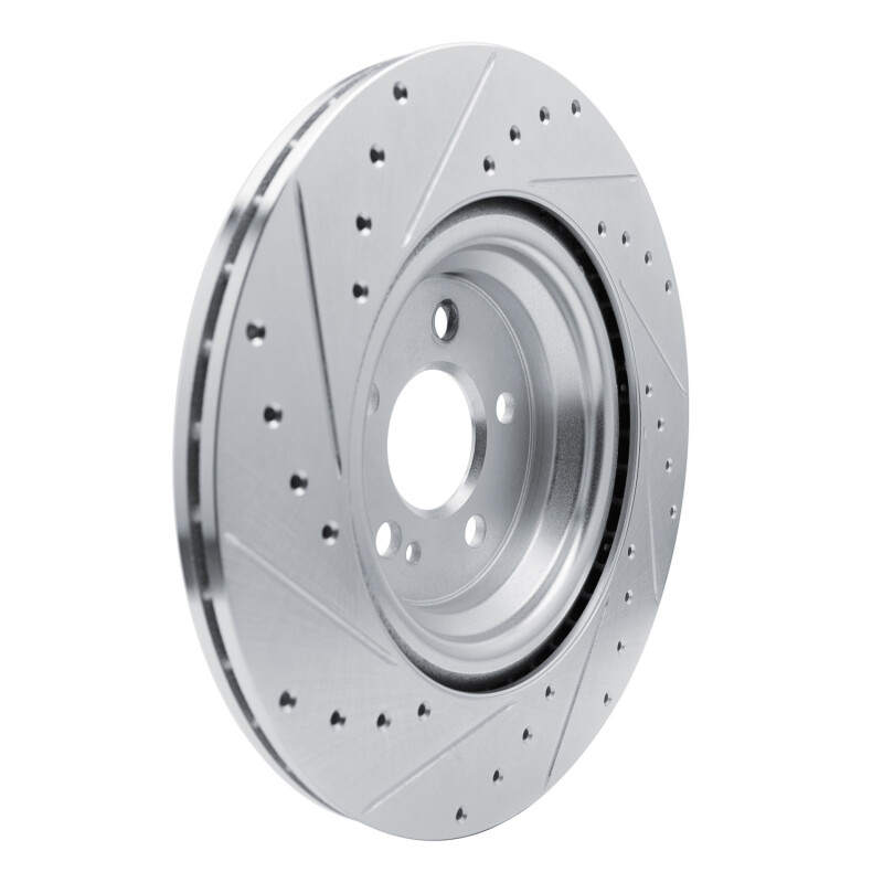 Mercedes-Benz GLS450 Brake Rotor (1) - Rear Right - R1 Concepts - Drilled & Slotted - Silver - `20-`26